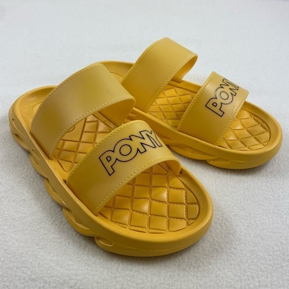 PONY Women’s Slides Pool Beach Sandals Flip Flops Yellow Size 7 - Picture 3 of 7